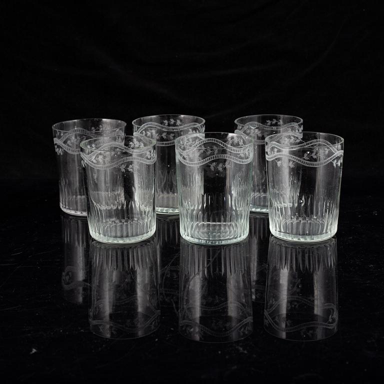 A set of 15 Empire water glasses, 19th Century.