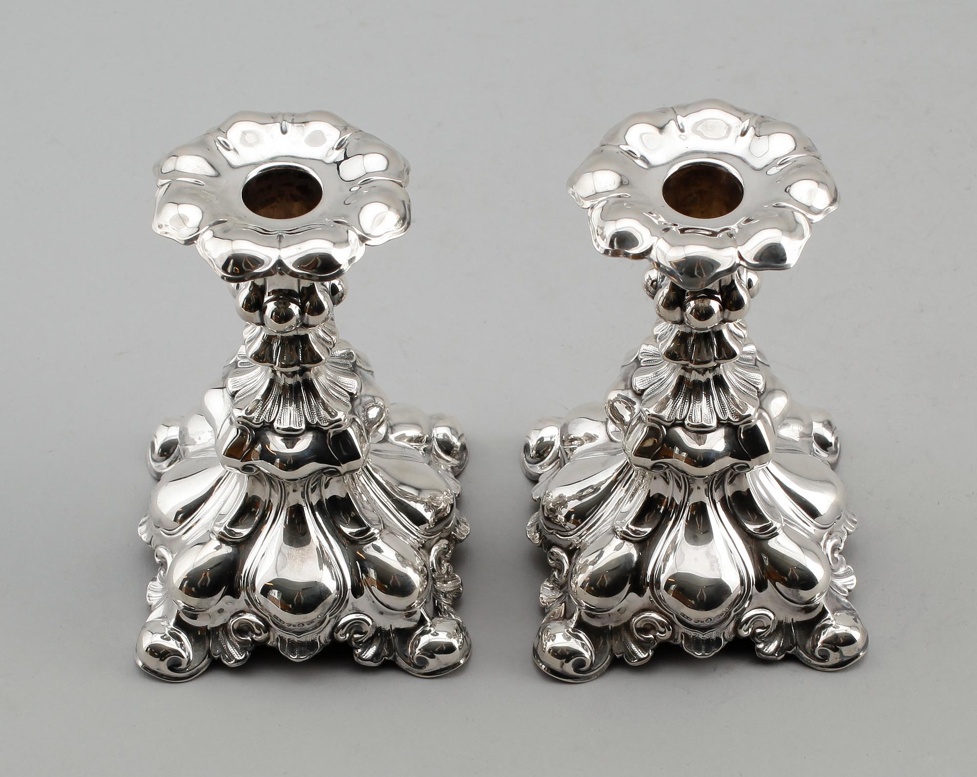 LJUSSTAKAR, 1 par, silver, CG Hallberg, Stockholm 1938.