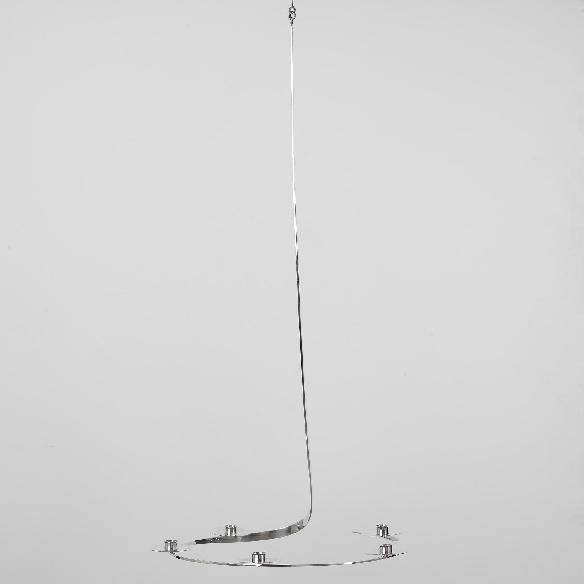 Nils Nisbel, NILS NISBEL, a five-light sterling chandelier, Sigtuna, Sweden 1982.