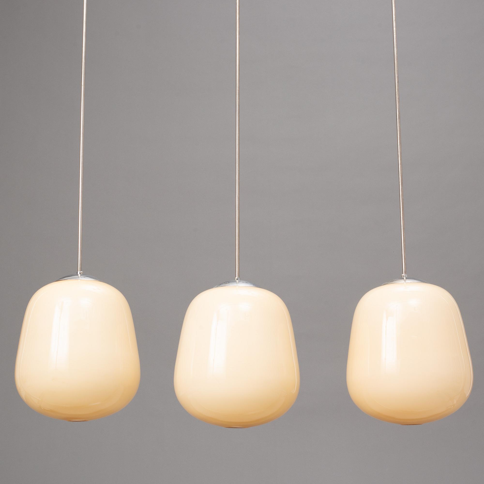 Asea, a set of three ceiling lamps, Swedish Modern, 1940s.
