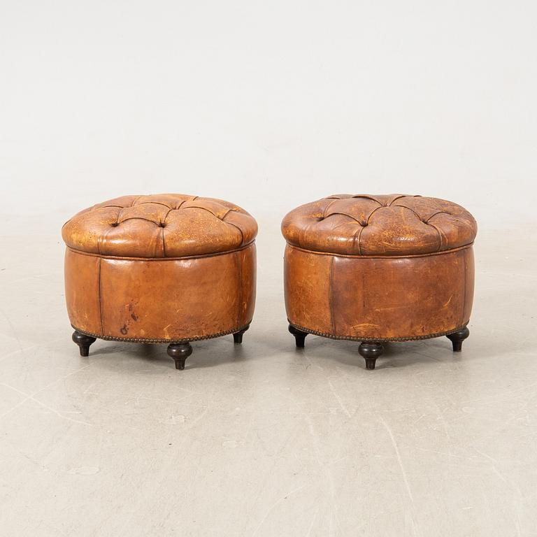 Ottomans, a pair from the second half of the 20th century.