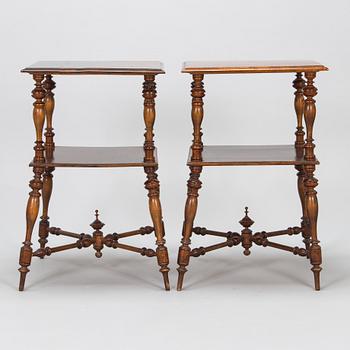 Sidobord/nattduksbord, ett par, 1800-talets andra hälft.