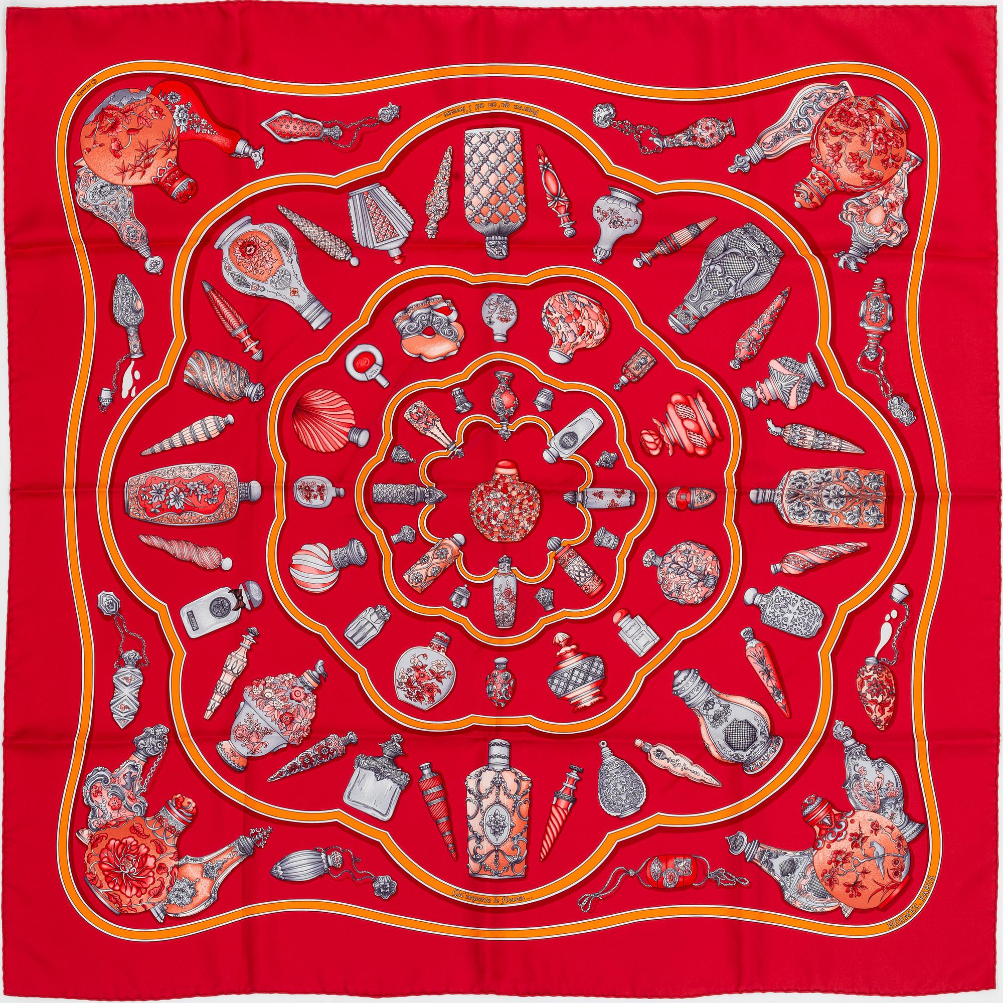 Hermès, scarf, "Qu'importe le flacon".
