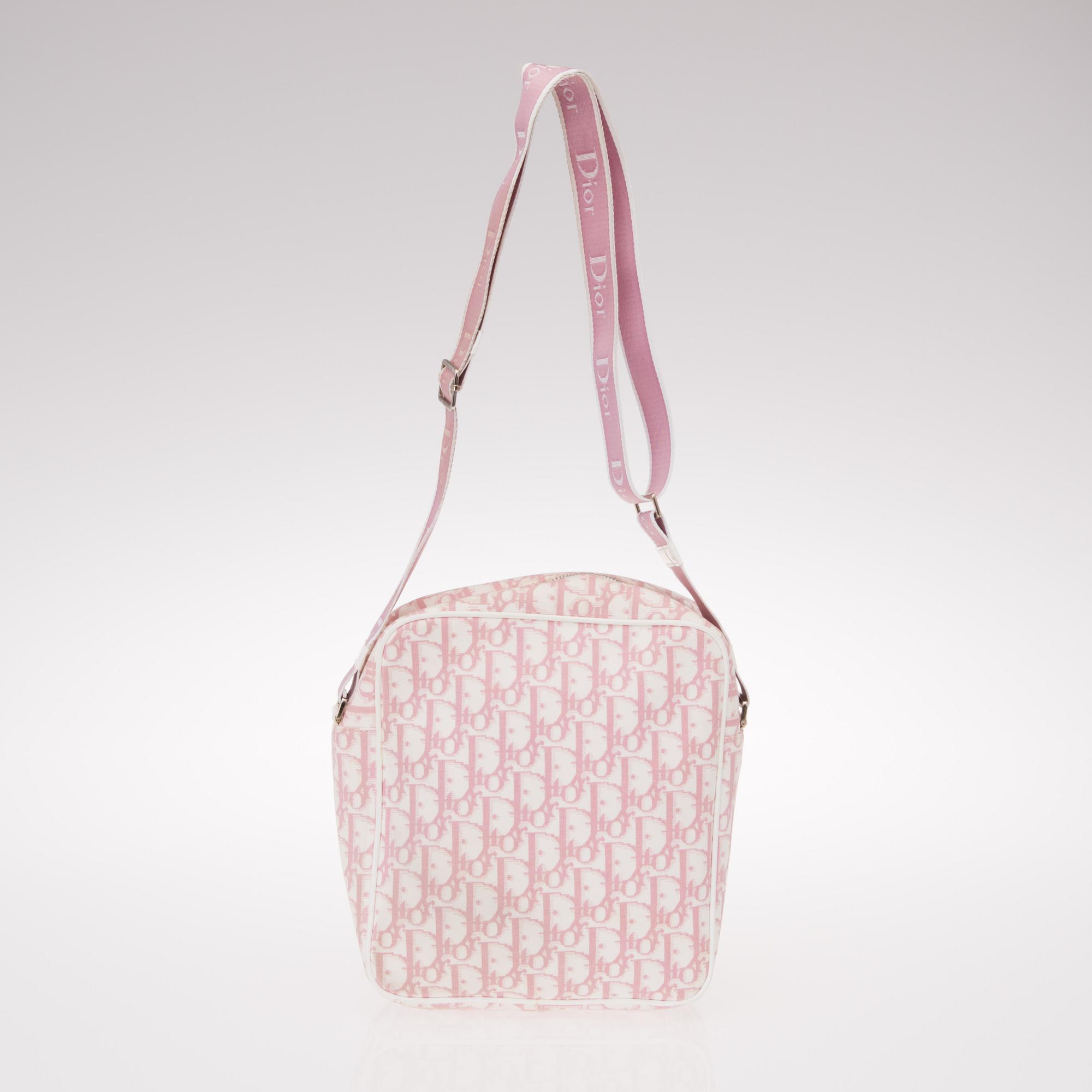 PINK MONOGRAM CANVAS No 1 TROTTER MESSENGER BAG.