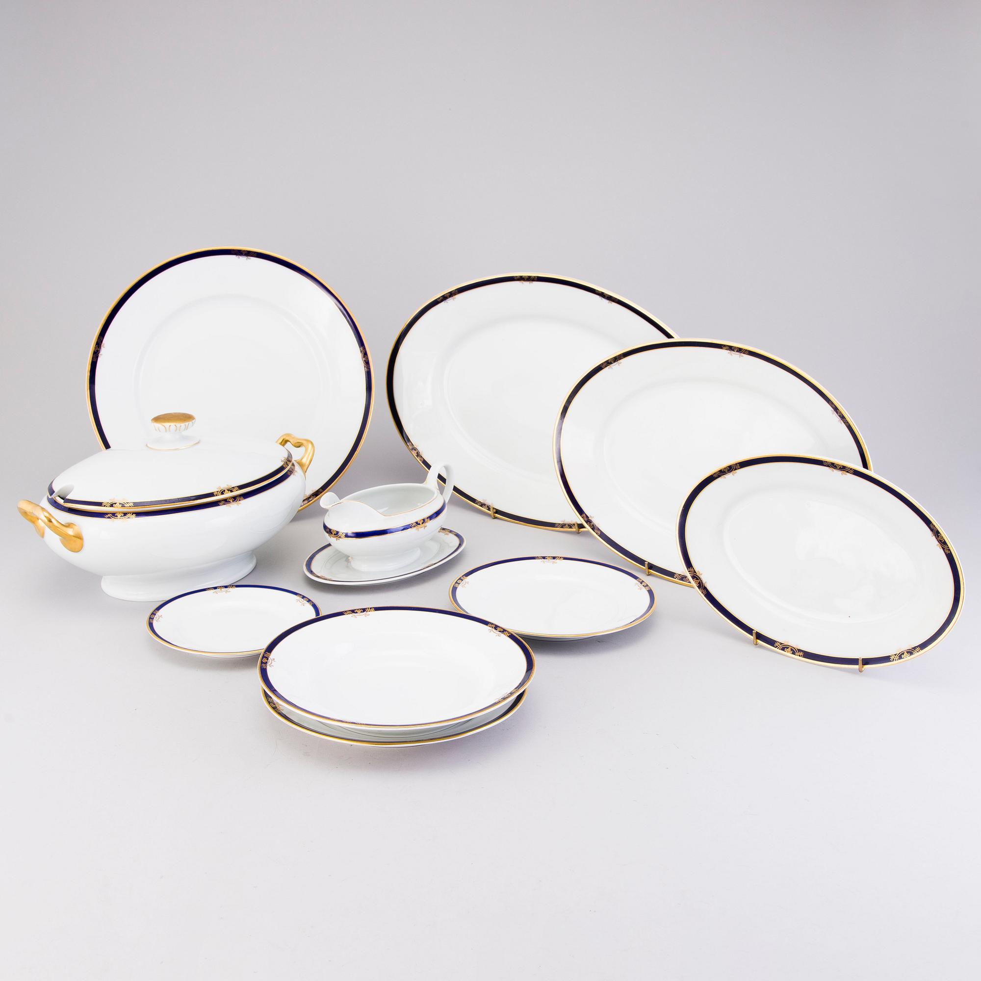 MATSERVIS, 36 delar, porslin, AB-modell, Arabia, Finland 1928-32.