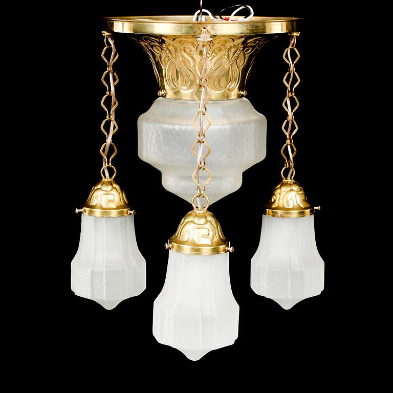 TAKLAMPA, jugend, 1900-talets början. Höjd ca 45 cm.