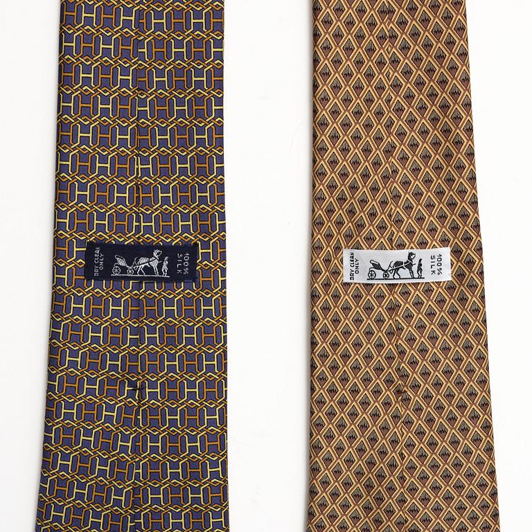 Hermès, two silk ties.