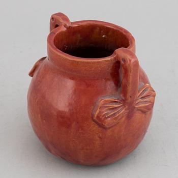 Ragnhild Godenius, two Two Art Nouveau glazed ceramic vases, one signed and dated 191? and 1914.