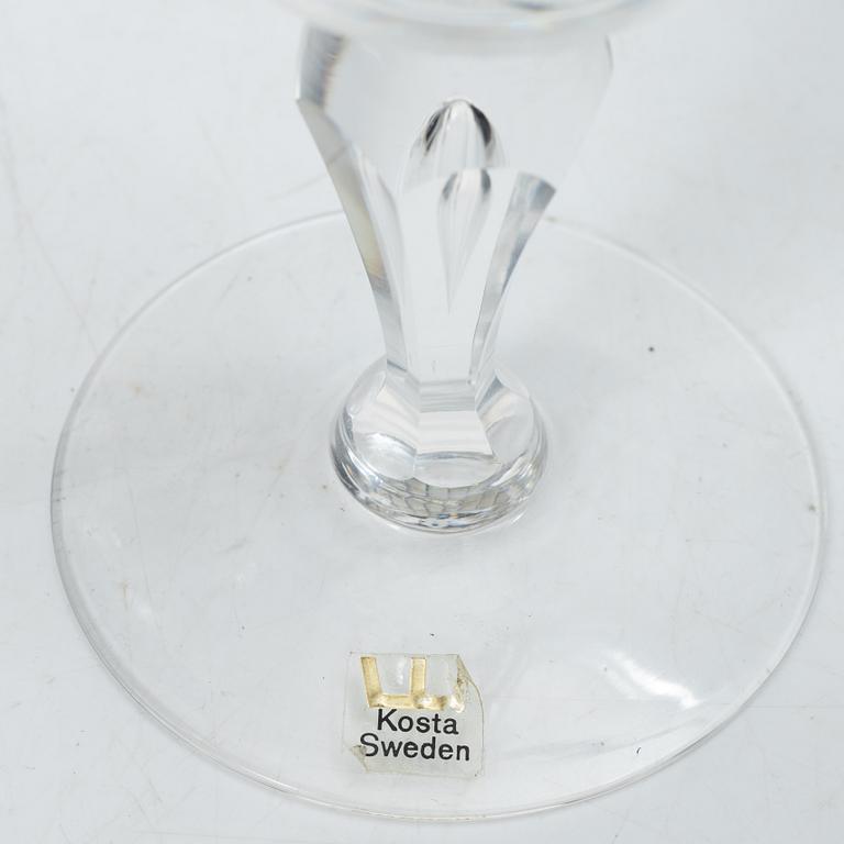 Vicke Lindstrand, champagneglas, 3 st, "Dalecarlia", Kosta Boda.