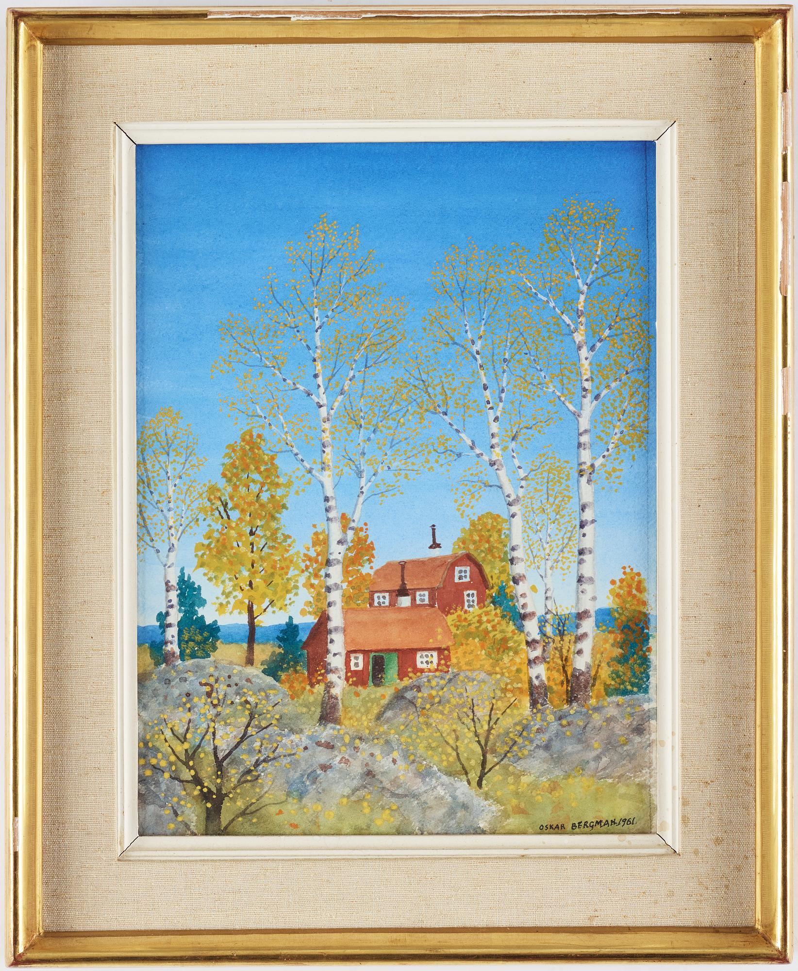 Oskar Bergman, watercolor, signed and dated 1961.