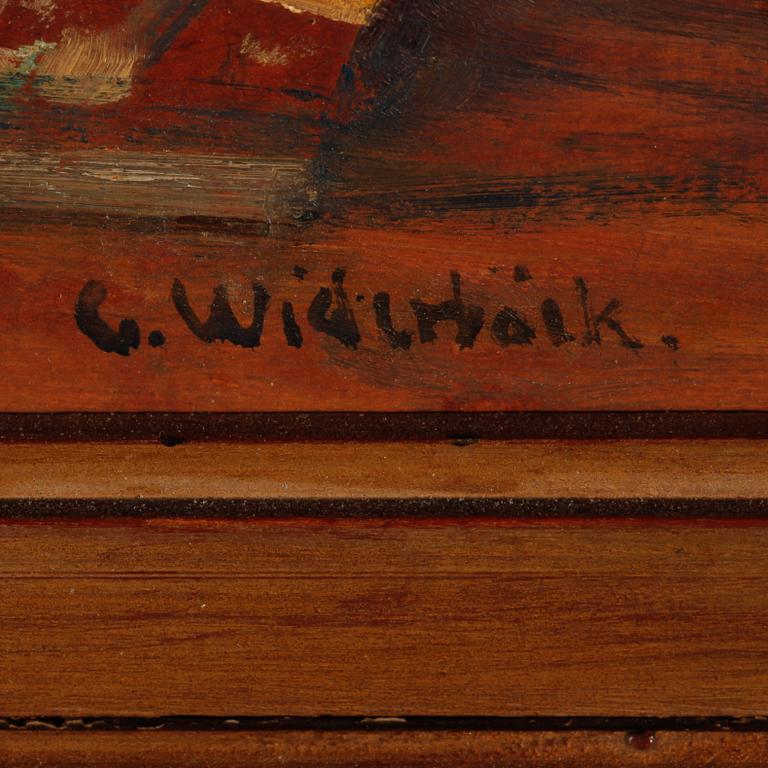 GUSTEN WIDERBÄCK, olja på pannå, signerad.