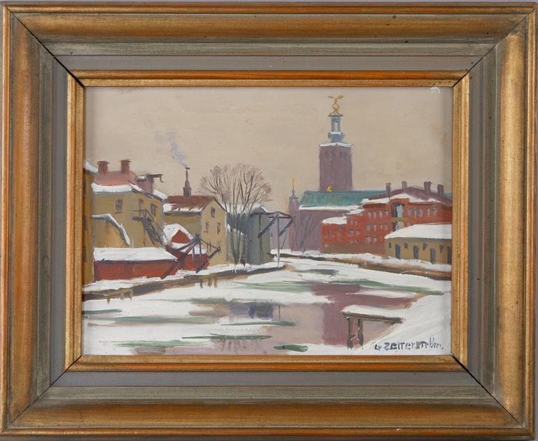 GUNNAR ZETTERSTRÖM, olja på pannå, sign.