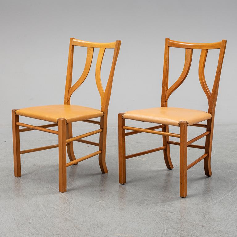 JOSEF FRANK, two dining chairs, model 2027, Svenskt Tenn, Sweden.