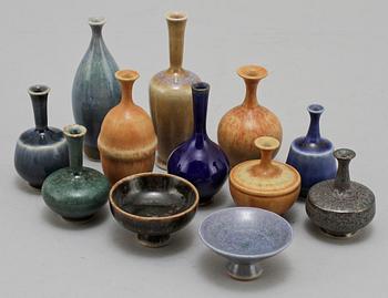MINIATYRER, 12 st, stengods, Höganäs, 1900-talets andra hälft.
