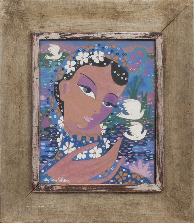 ALY BEN SALEM, gouache. Signerad.