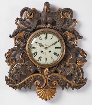Adolph Bjurman, wall clock, late Gustavian, Norrköping (active 1783-1812).