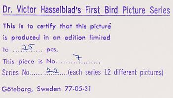 VICTOR HASSELBLAD, fotografier, 12 st, signerade, daterade och numrerade, ur serien nr 22.