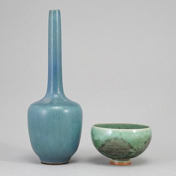 BERNDT FRIBERG,  a stoneware vase and bowl, Gustavsberg studio, Sweden.