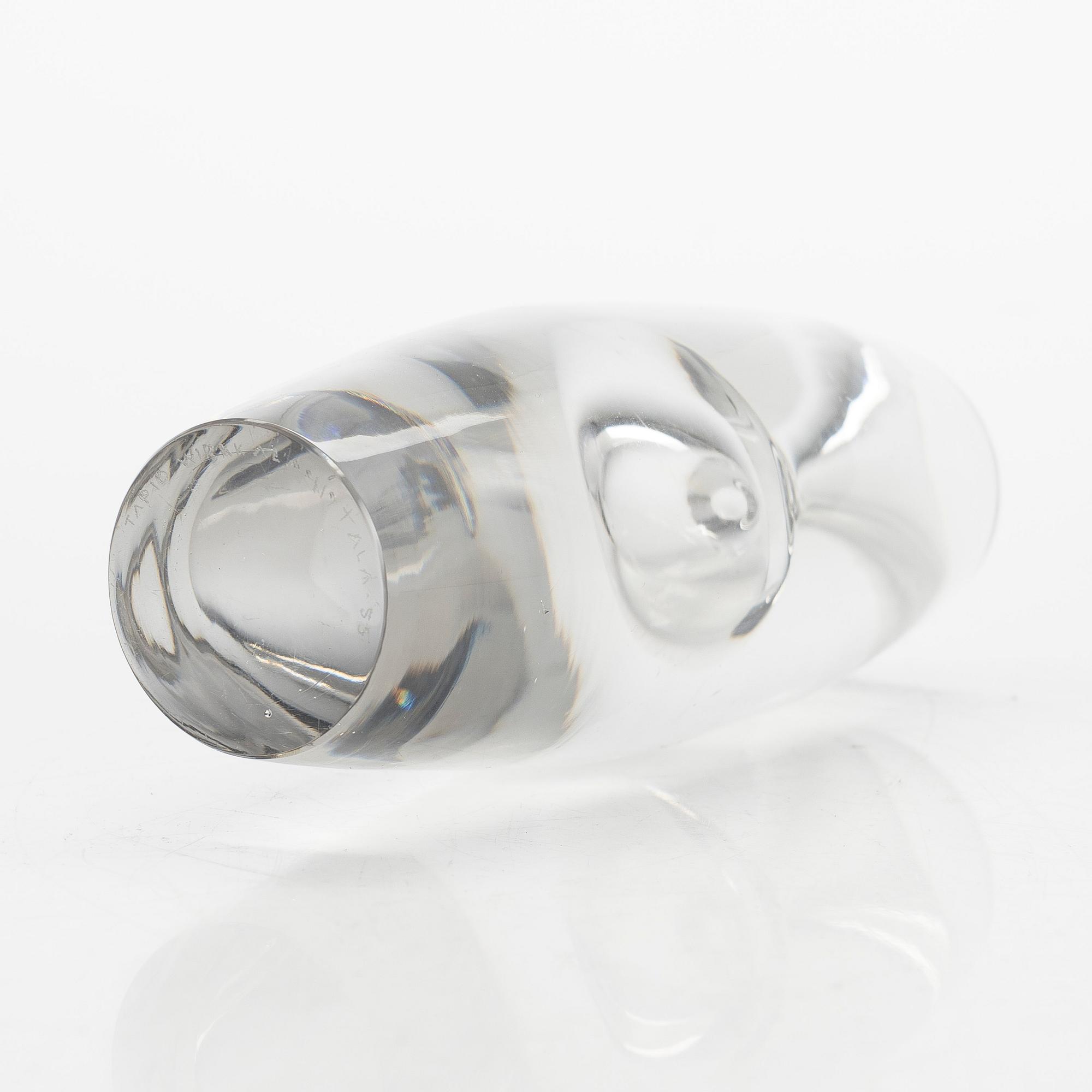 Tapio Wirkkala,  glasskulptur, "Tokio", signerad Tapio Wirkkala Iittala 55.