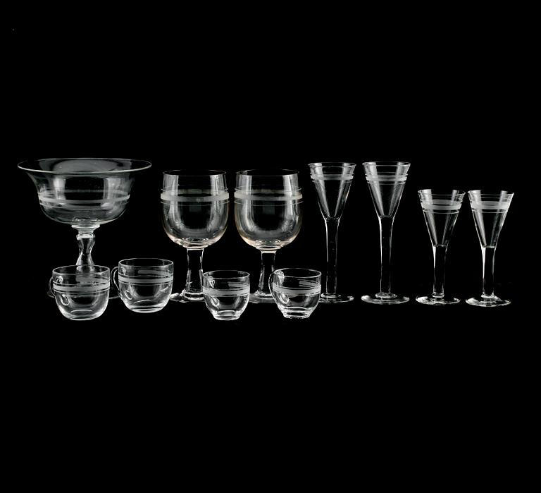SERVISGLAS, 36 delar, glas, s k Rydbergsglas, tidigt 1900-tal.