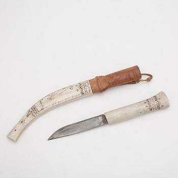 SAMEKNIV, ben samt läder, 1900-tal.