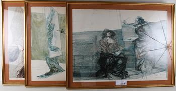 CLAUDE, WEISBUCH, 3 st. Litografier, sign 23,105 resp 107/160.