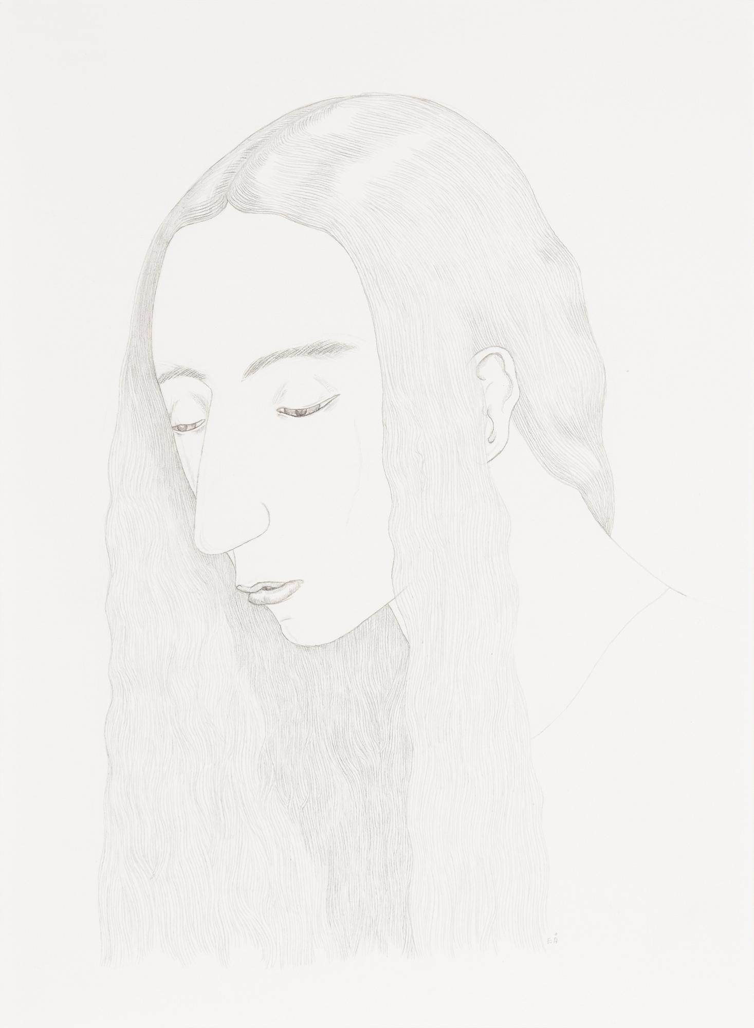 Emma Åkerman, pencil on paper, signed EÅ.