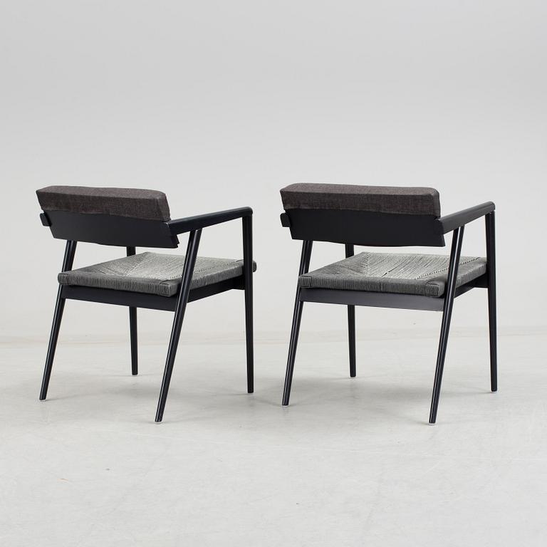a pair of Gio Ponti "Dormitio" armchairs, L'abbate, Italy. Designed in the 1950's.