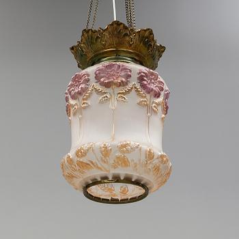 MÅNSKENSAMPEL, glas, omkring år 1900. Höjd ca 30 cm.