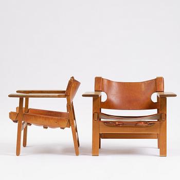 Børge Mogensen, a pair of armchairs, "The Spanish Chair", model 226, Fredericia Stolefabrik, Denmark 1960s.
