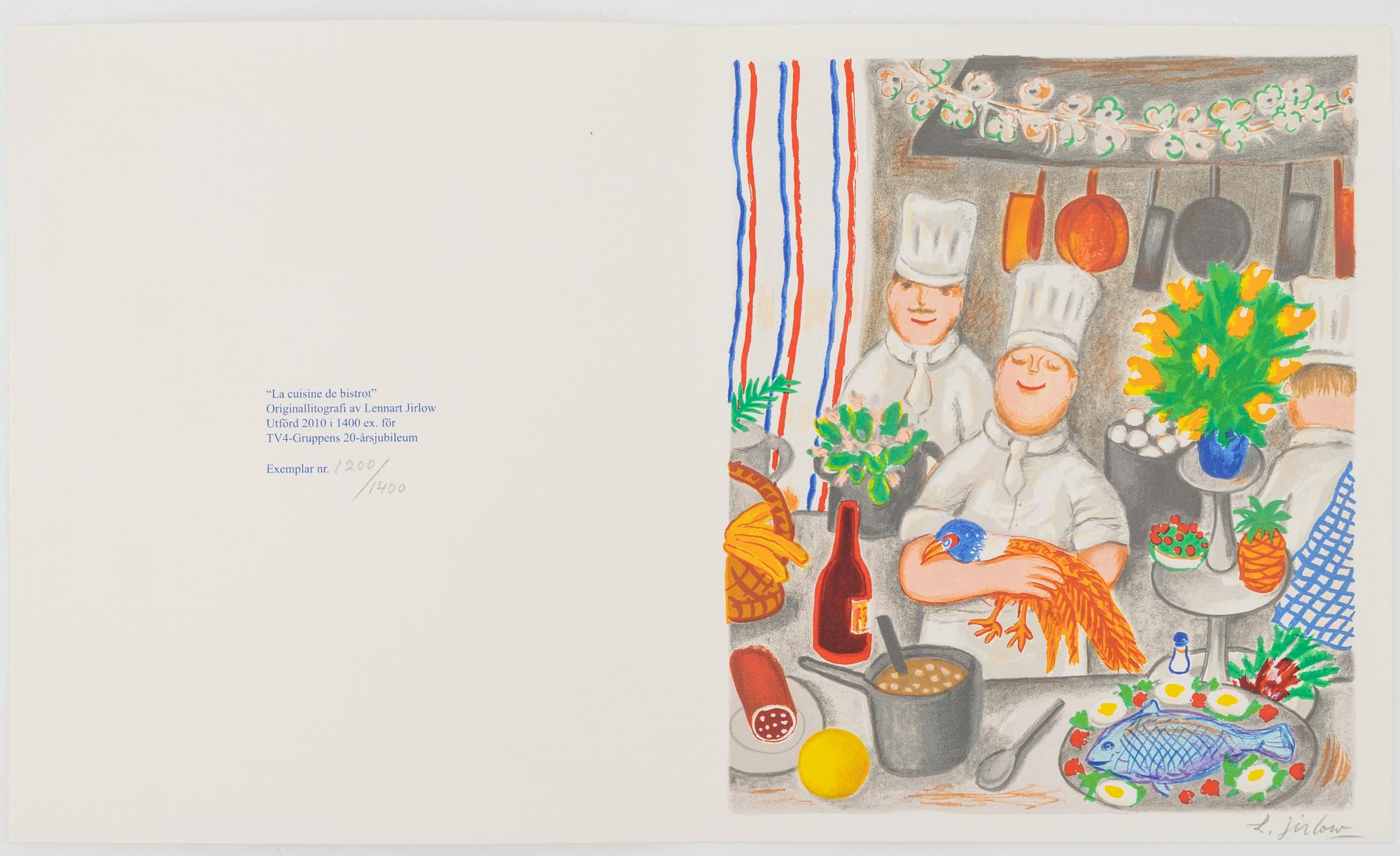 Lennart Jirlow, lithograph in colours, 2010, signed 120071400.
