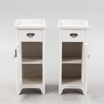 Bedside tables/ chamber pot cabinets, a pair, second half of the 20th century.