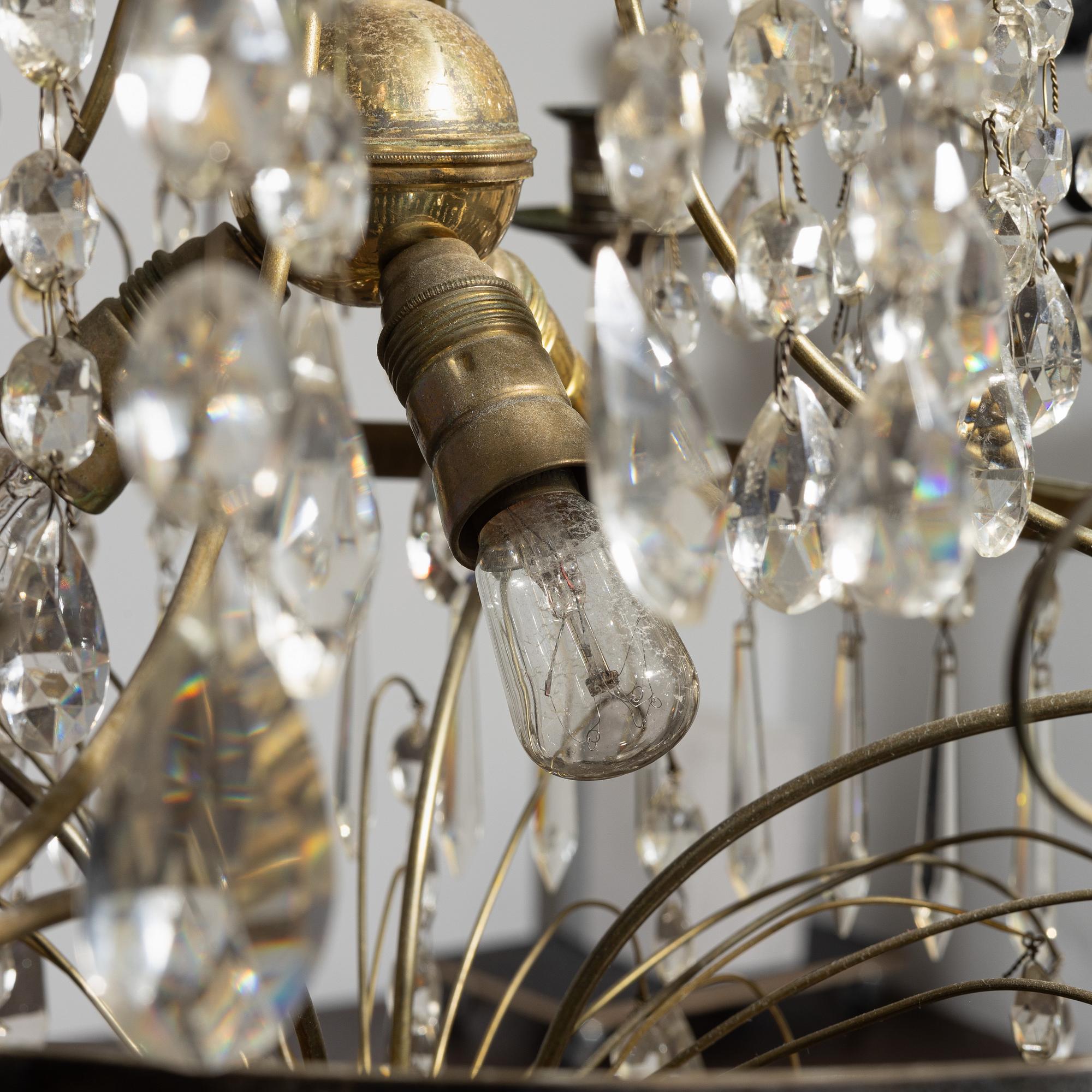 A Gustavian style chandelier, first half of the 20th Century.