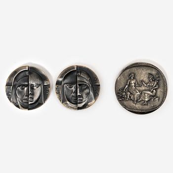 Medals 2 pcs, sterling silver, 1976.