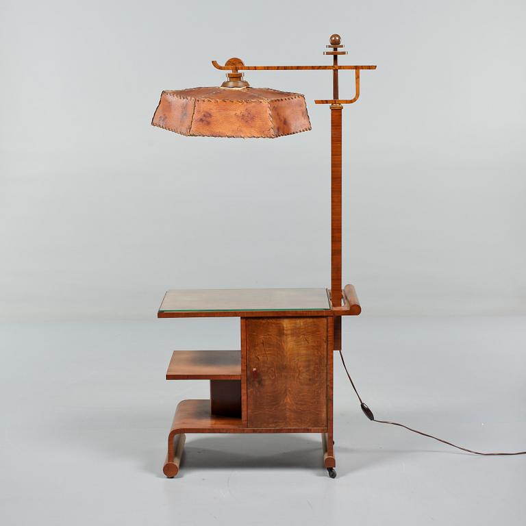 SIDOBORD med LAMPA, art déco, 1930/40-tal.