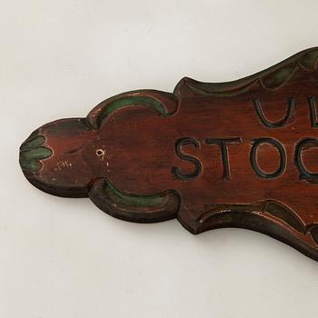 Namnskylt för båt "Ulla Stockholm" 1900-tal.