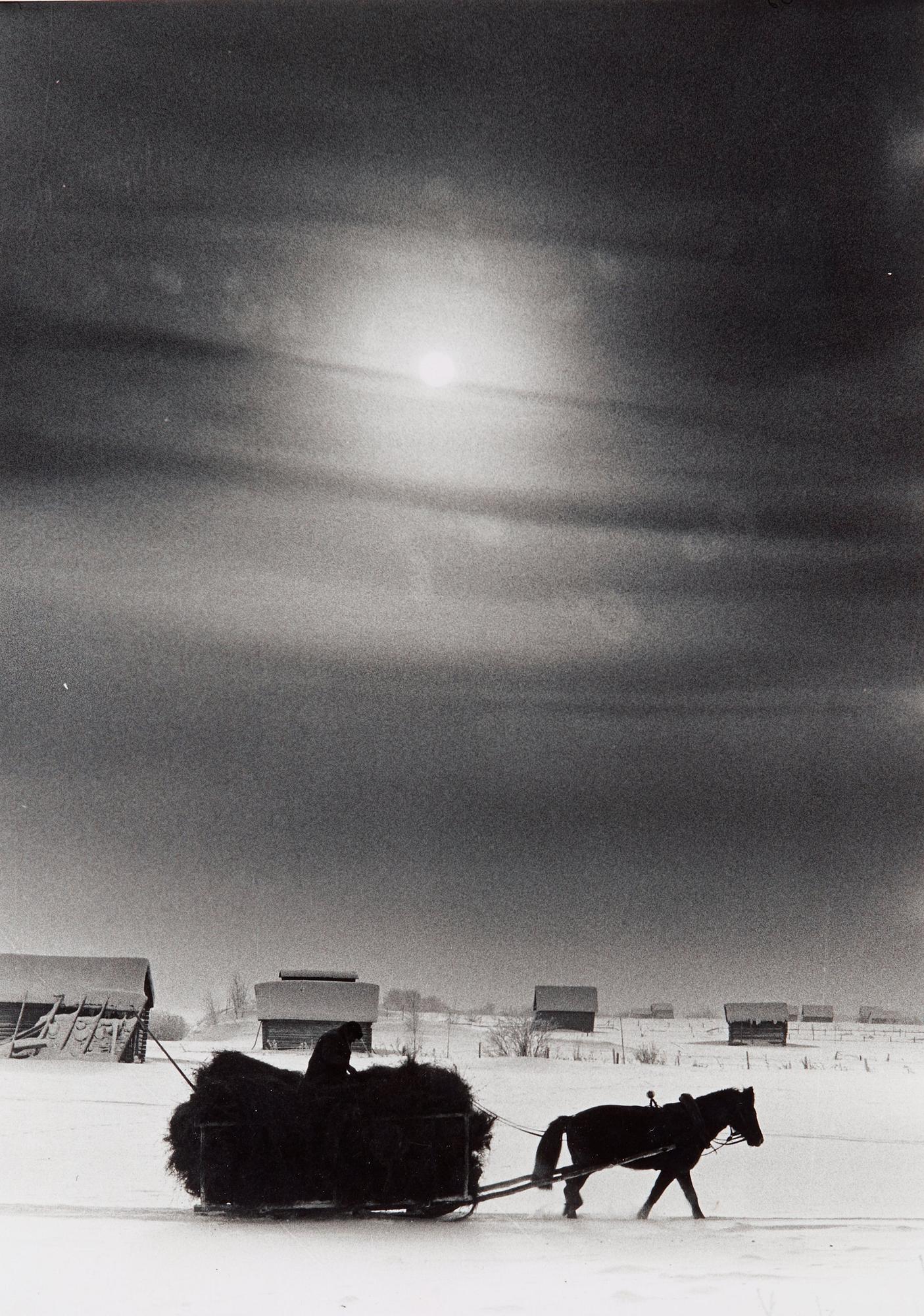 Sune Jonsson, "Hemkörning av hö, Övertorneå, Norrbotten, 1966".
