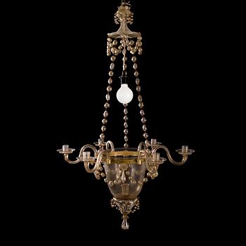 TAKARMATUR, glas och målad metall, 1800-talets slut.
