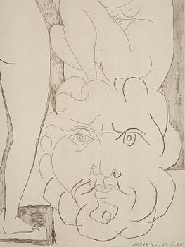 Pablo Picasso, "Femme songeuse et inquiète dans l'atelier de sculpture", from: "La Suite Vollard".