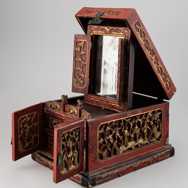 SKRIN, lackerat trä. Qingdynastin, 1800-tal.