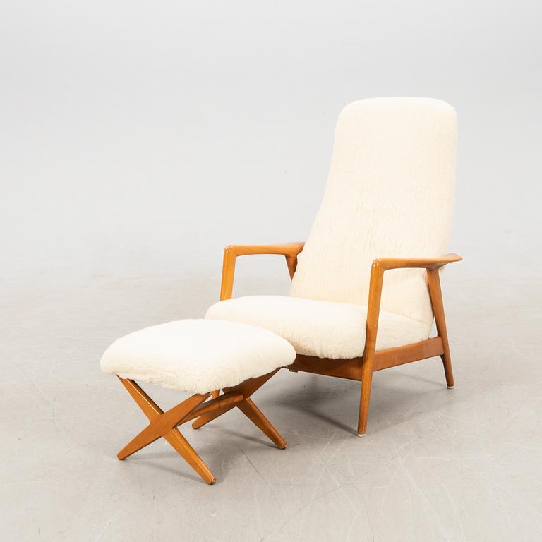 Alf Svensson, armchair with footstool "Contour-Set 327" Bra Bohag Ljungs industrier, 1950s.