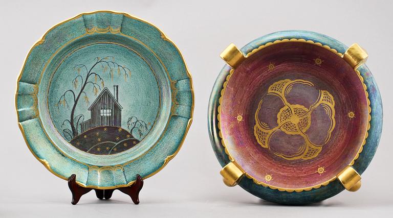 PARTI FLINTGODS, 4 delar, Josef Ekberg, Gustavsberg, 1900-talets första hälft.