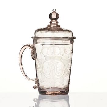 A tankard, possibly Henrikstorp, Sweden, 18th century.