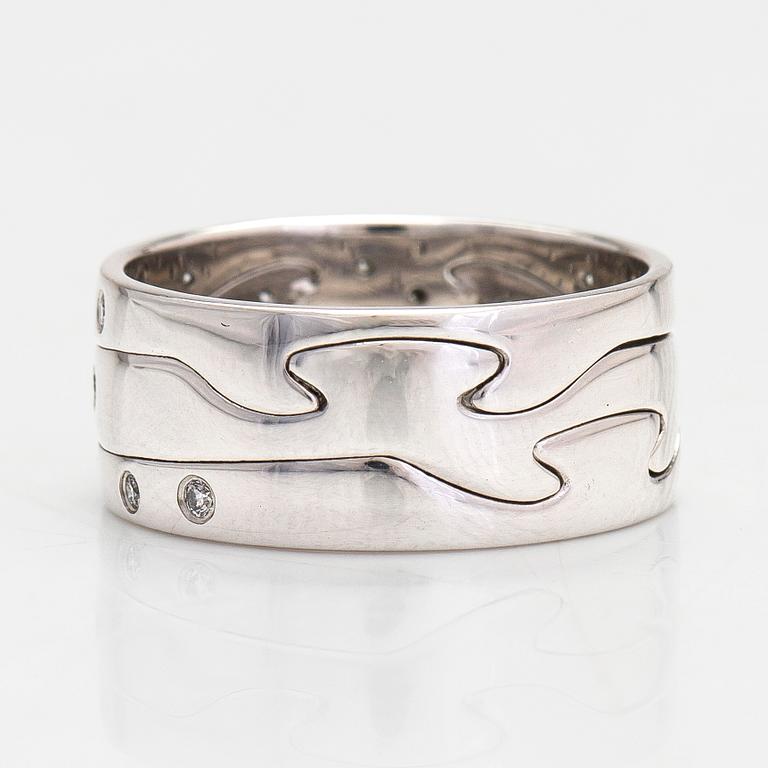 Georg Jensen, ring, "Fusion", 18K vitguld och diamanter tot. ca 0.18 ct.