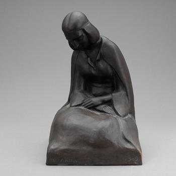 IDOFF ROSIN, skulptur, brons, Otto Meyers konstgjuteri, signerad och daterad 1919.