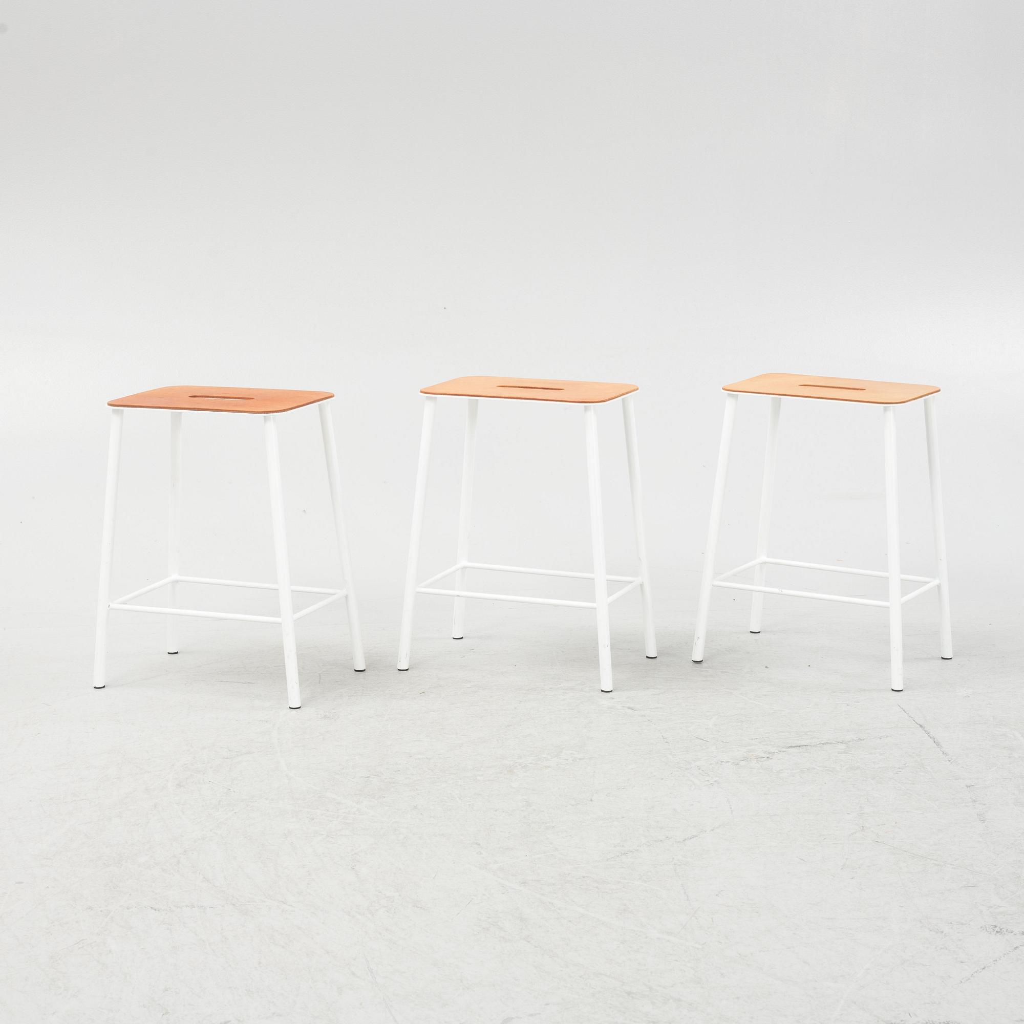 Toke Lauridsen, pallar, 3 st, "Adam Stool", Frama, Danmark.