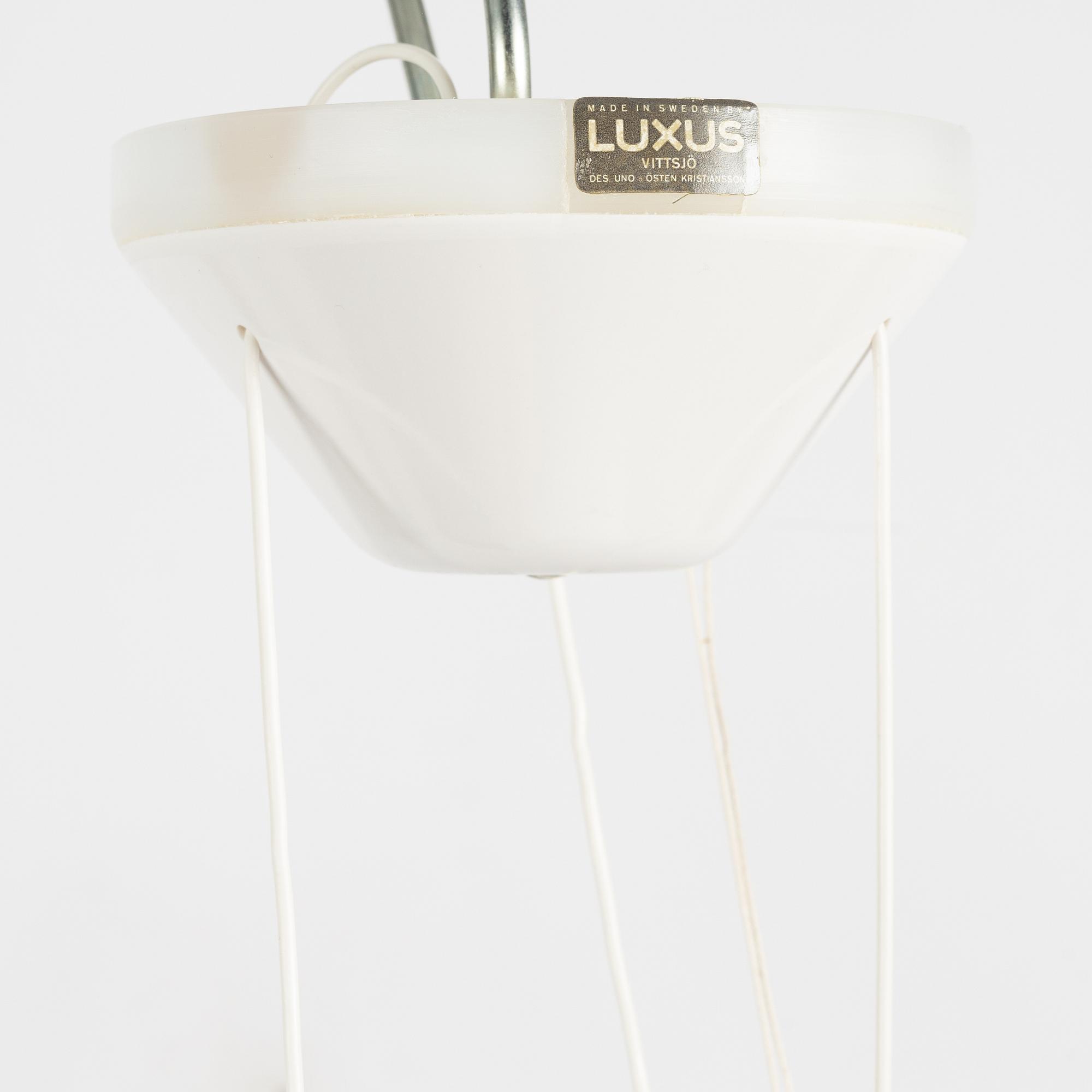 Uno & Östen Kristiansson, taklampa, "Ufo", modell 565, Luxus, Vittsjö, 1960-tal.