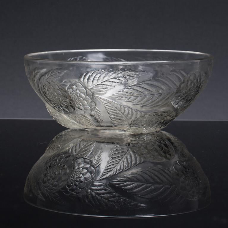 A RENE LALIQUE, GLASS BOWL, branded R. Lalique and unclear numbered.