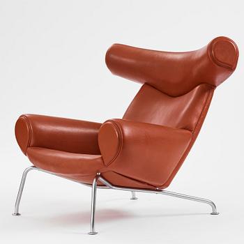 Hans J. Wegner, a brown leather  'Ox Chair', probably executed by AP-stolen, Denmark, 1960's-70's Provenance Sven Lundh.