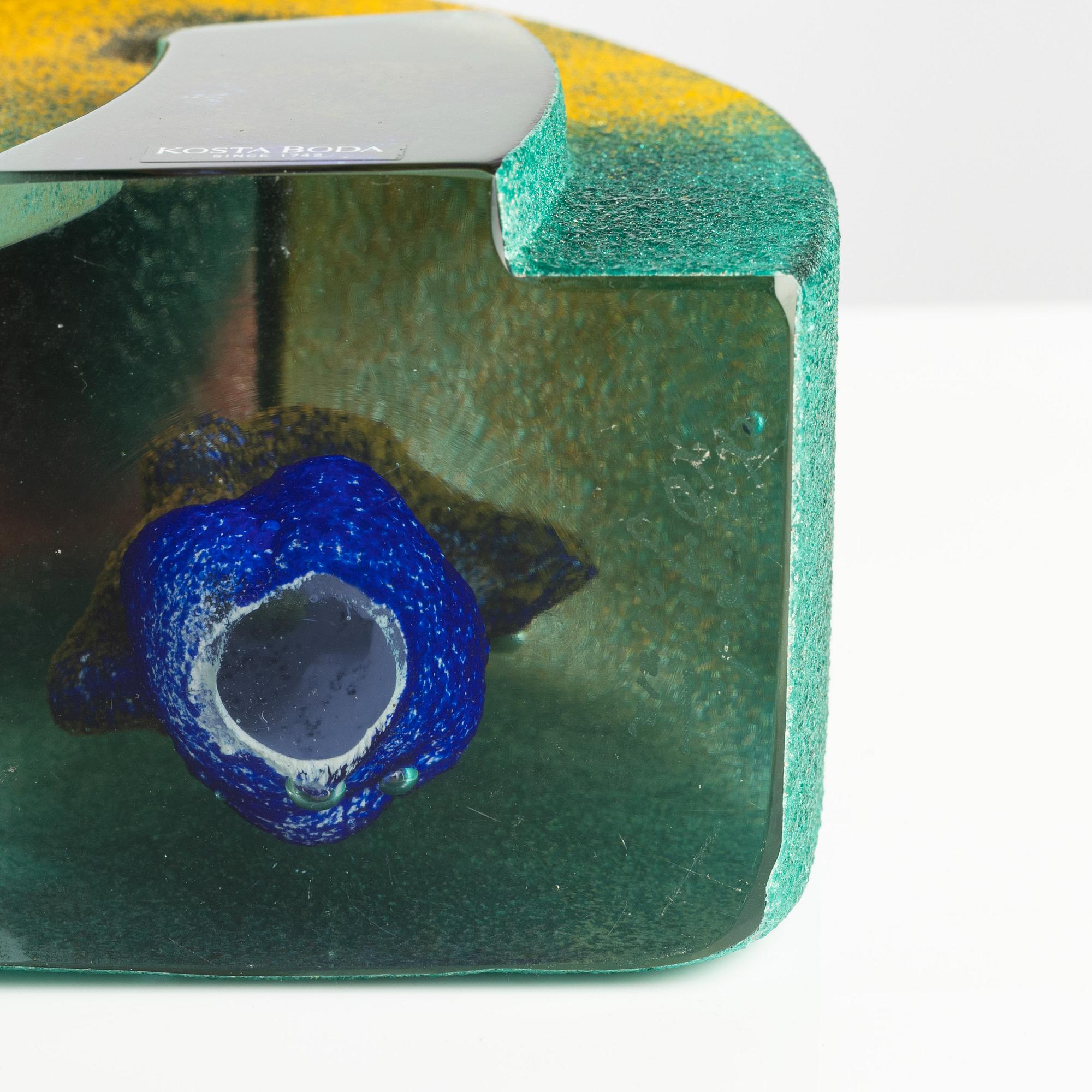 Kjell Engman, four glass sculptures, Kosta Boda, Sweden.